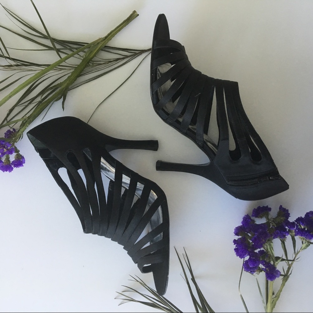 Touch of Nina Black Strappy Heels